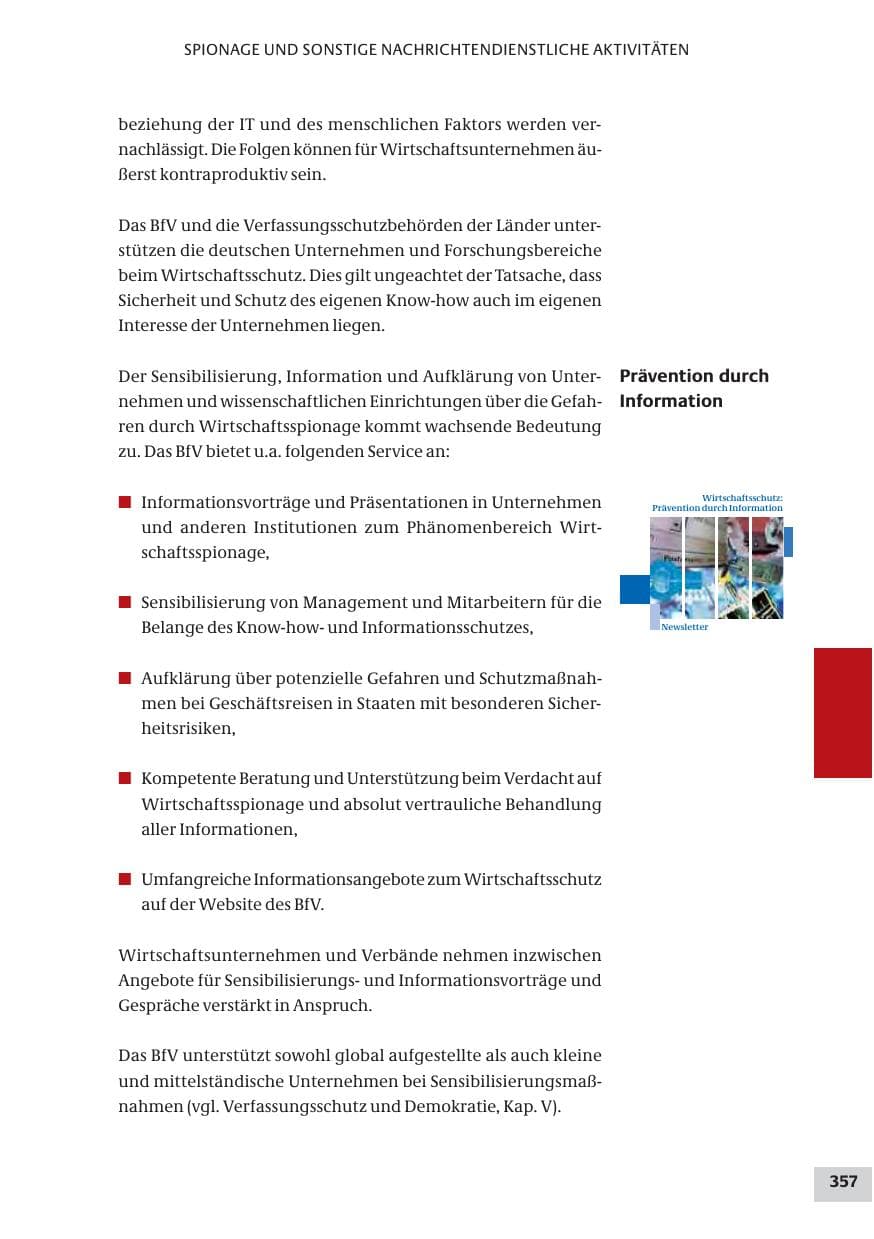 Seite 357 des Verfassungsschutzbericht 2009 Bund