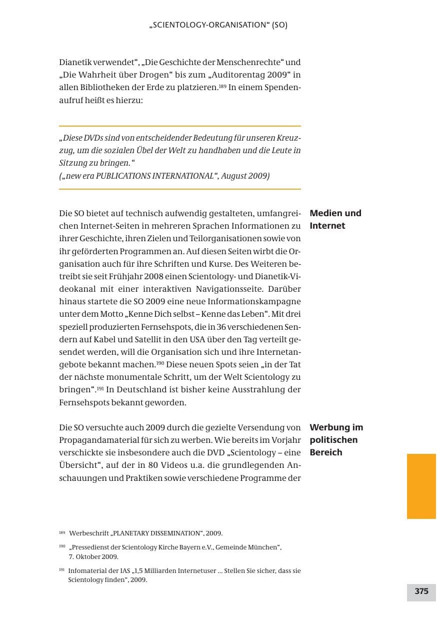 Seite 375 des Verfassungsschutzbericht 2009 Bund