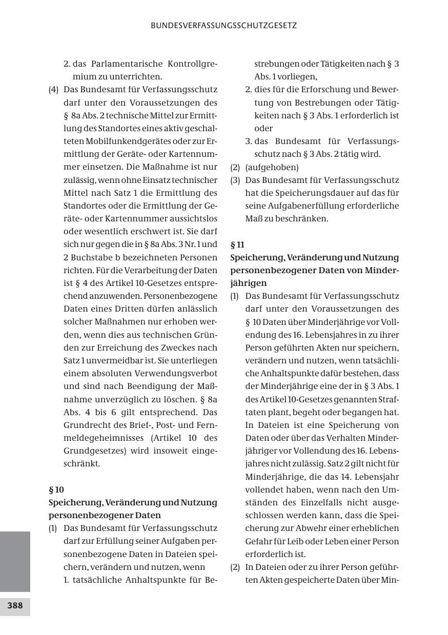 Seite 388 des Verfassungsschutzbericht 2009 Bund