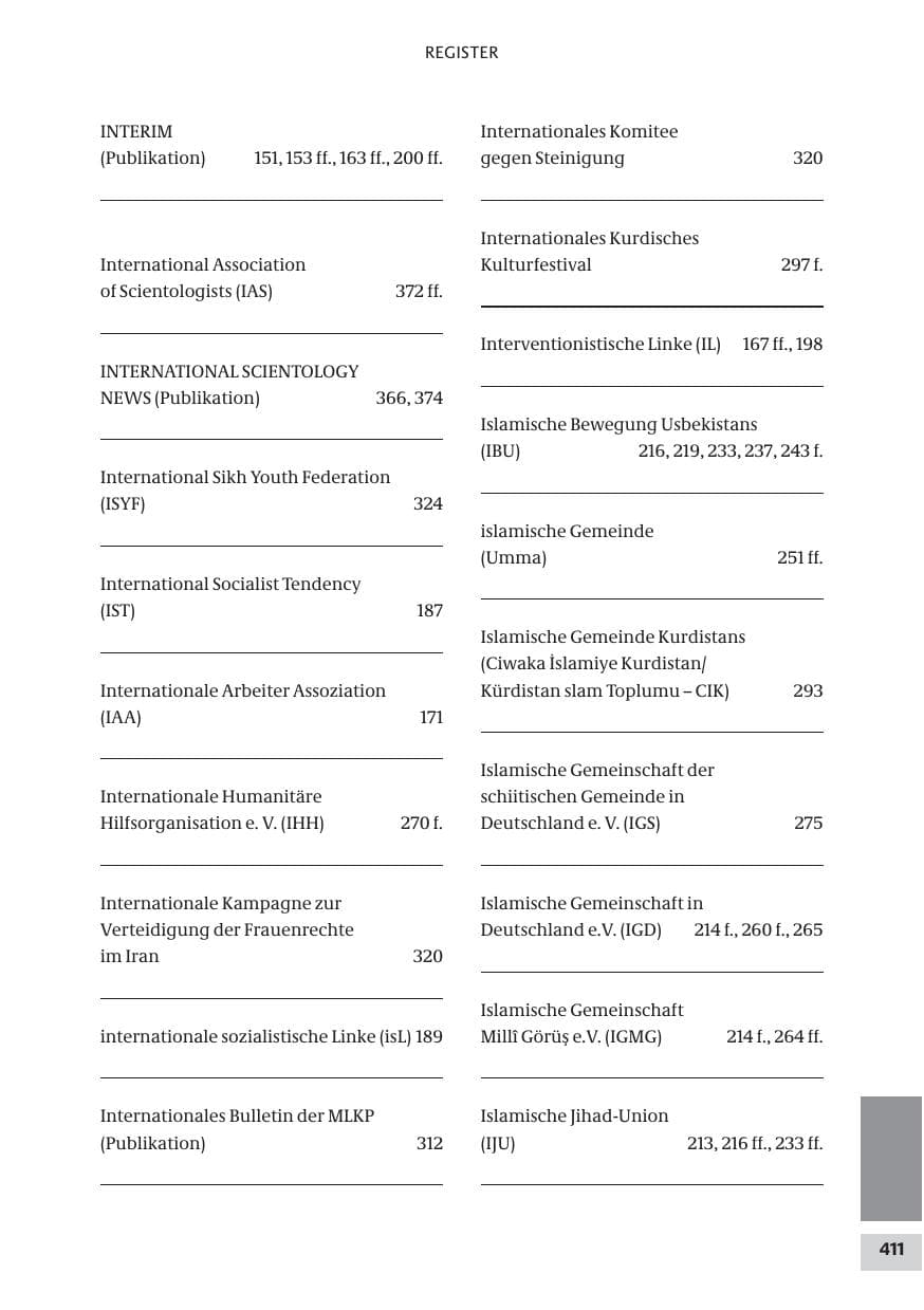 Seite 411 des Verfassungsschutzbericht 2009 Bund
