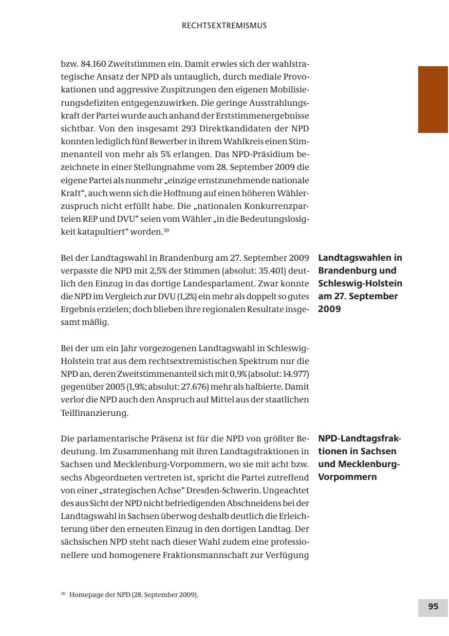 Seite 95 des Verfassungsschutzbericht 2009 Bund