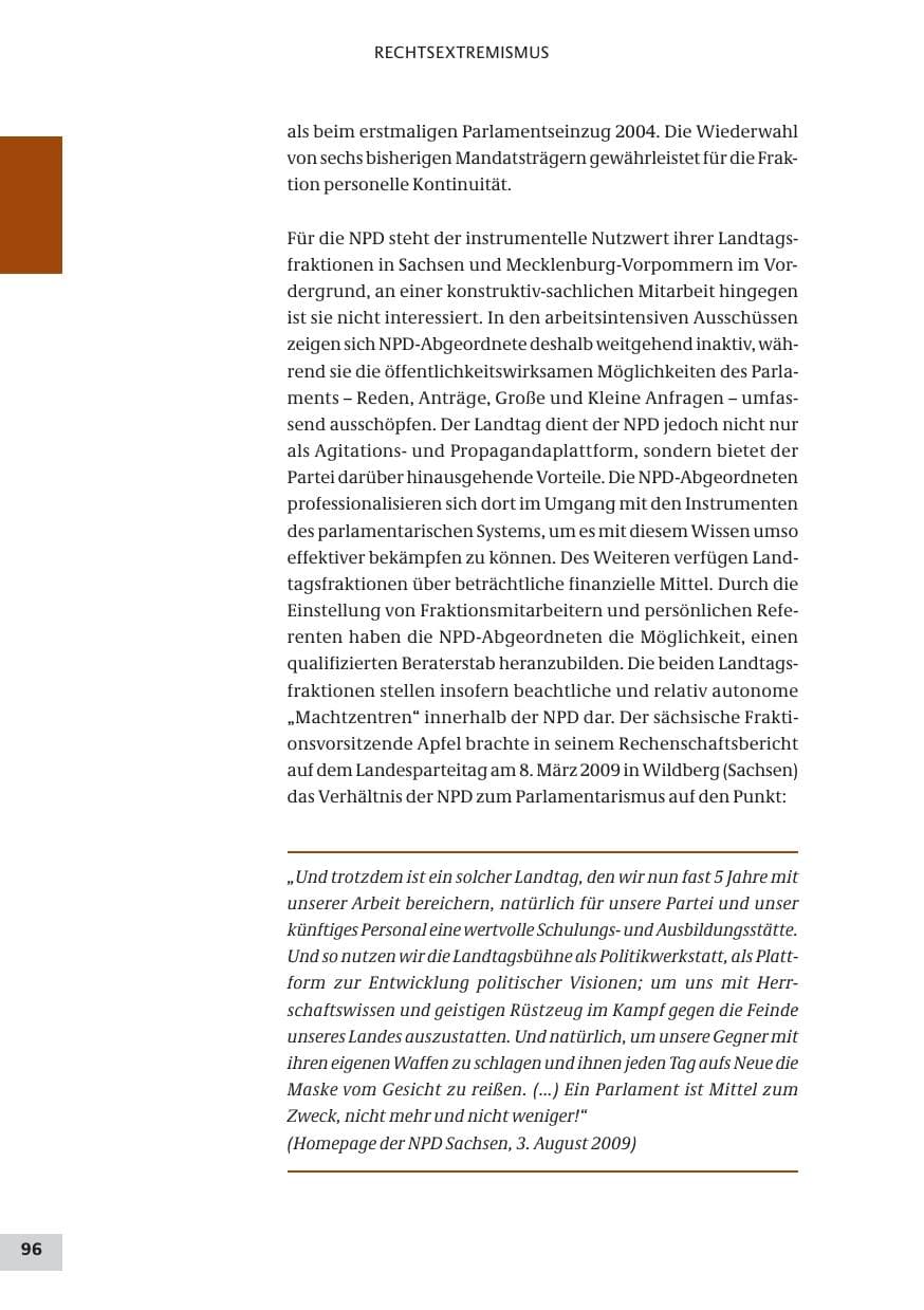 Seite 96 des Verfassungsschutzbericht 2009 Bund