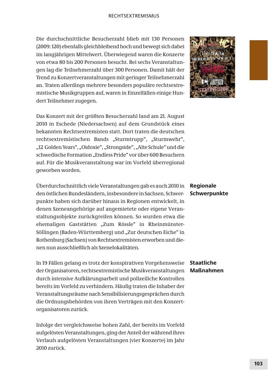 Seite 103 des Verfassungsschutzbericht 2010 Bund