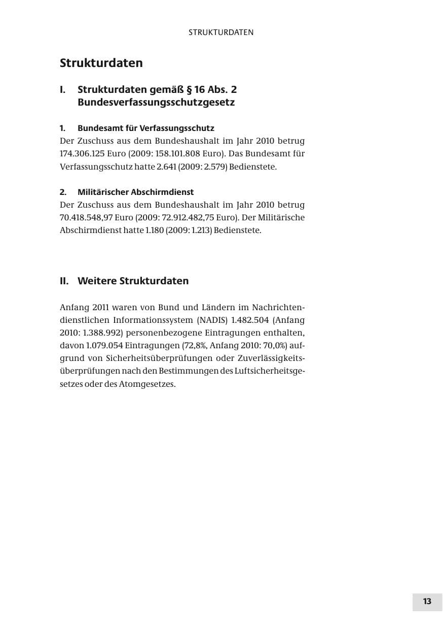 Seite 13 des Verfassungsschutzbericht 2010 Bund