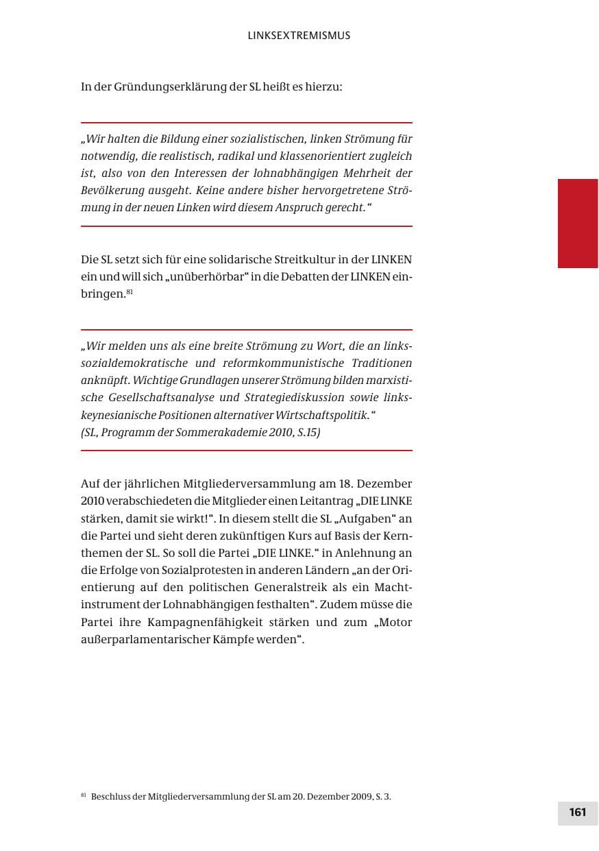 Seite 161 des Verfassungsschutzbericht 2010 Bund