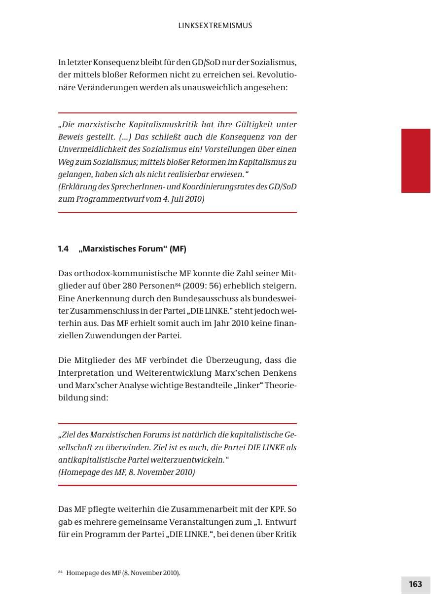 Seite 163 des Verfassungsschutzbericht 2010 Bund