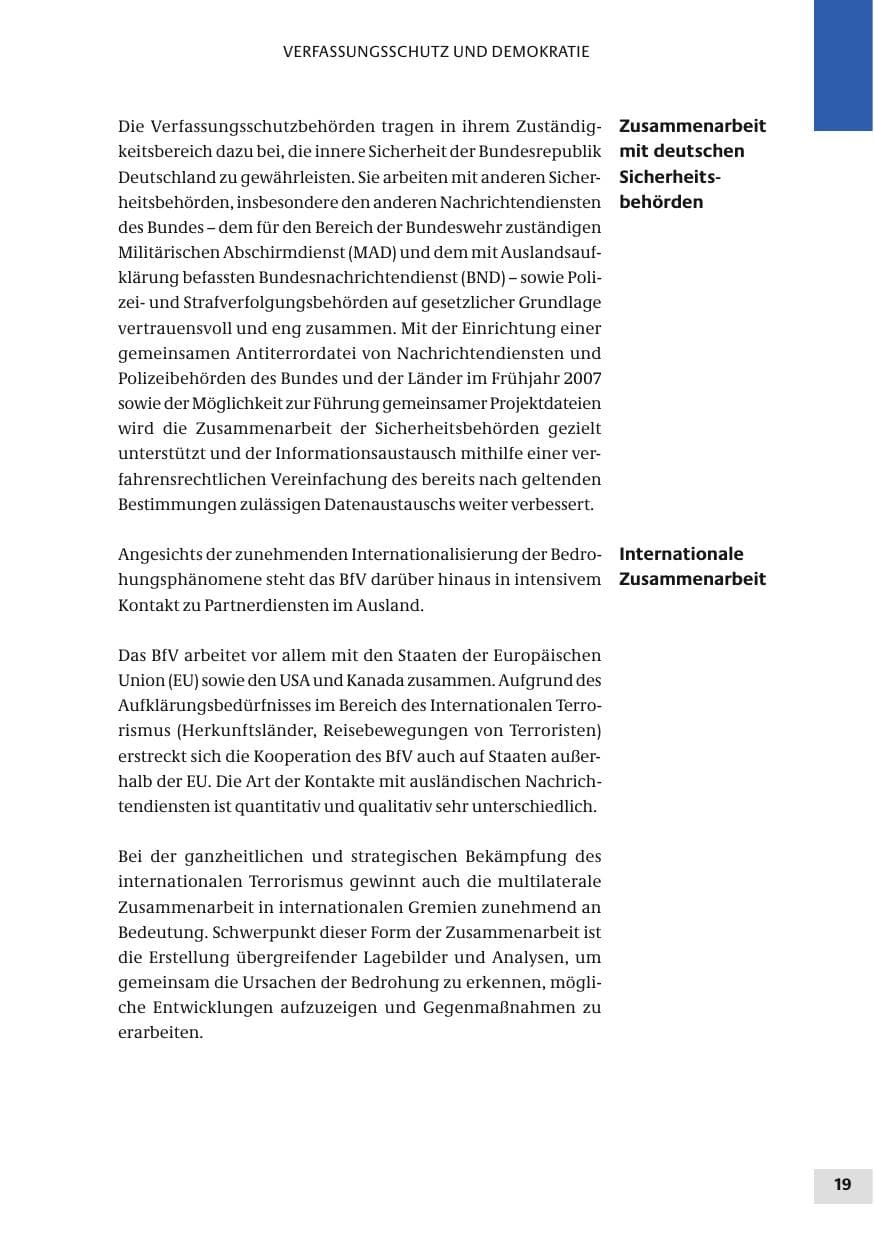 Seite 19 des Verfassungsschutzbericht 2010 Bund