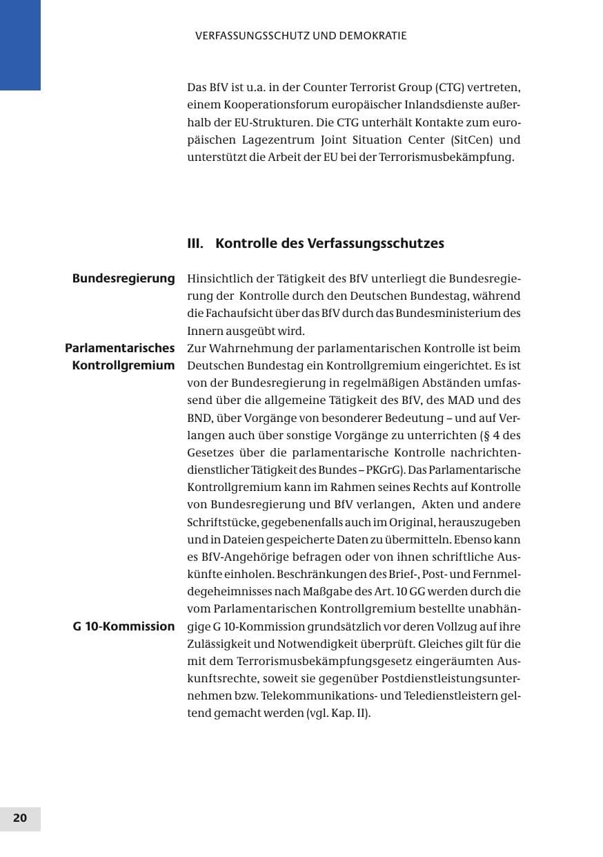 Seite 20 des Verfassungsschutzbericht 2010 Bund