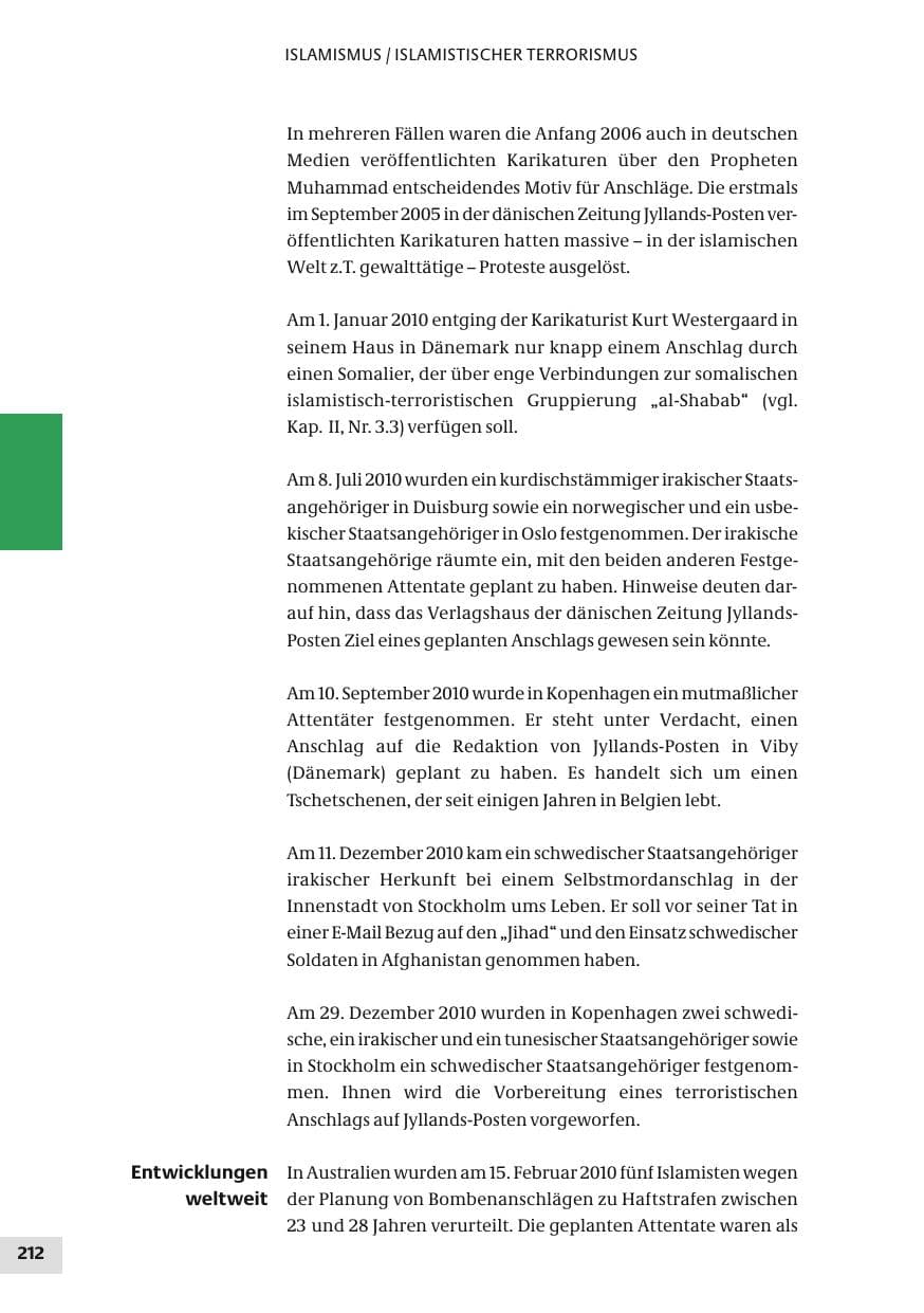 Seite 212 des Verfassungsschutzbericht 2010 Bund