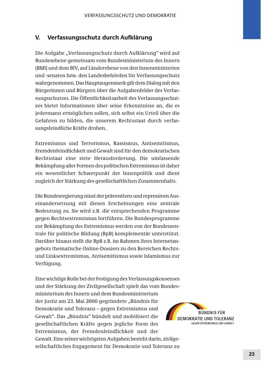 Seite 23 des Verfassungsschutzbericht 2010 Bund