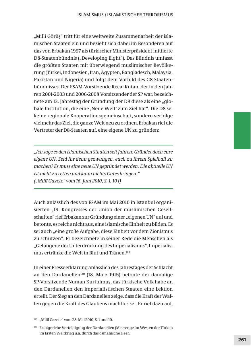 Seite 261 des Verfassungsschutzbericht 2010 Bund