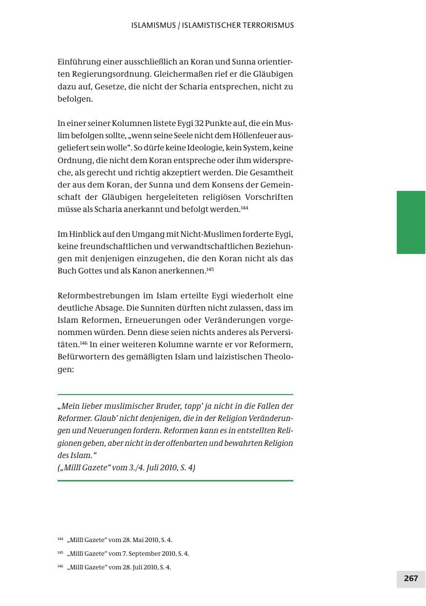 Seite 267 des Verfassungsschutzbericht 2010 Bund