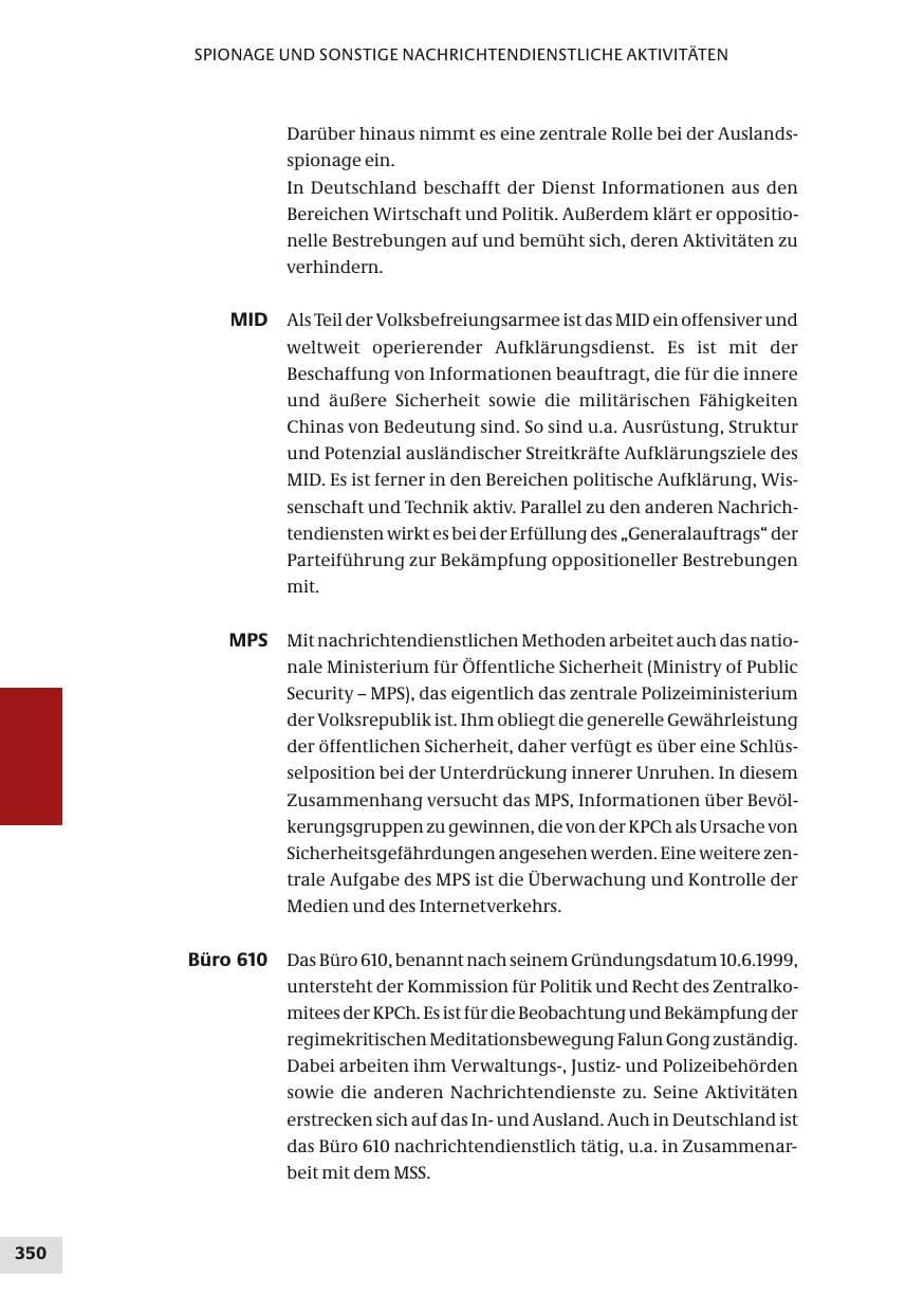 Seite 350 des Verfassungsschutzbericht 2010 Bund