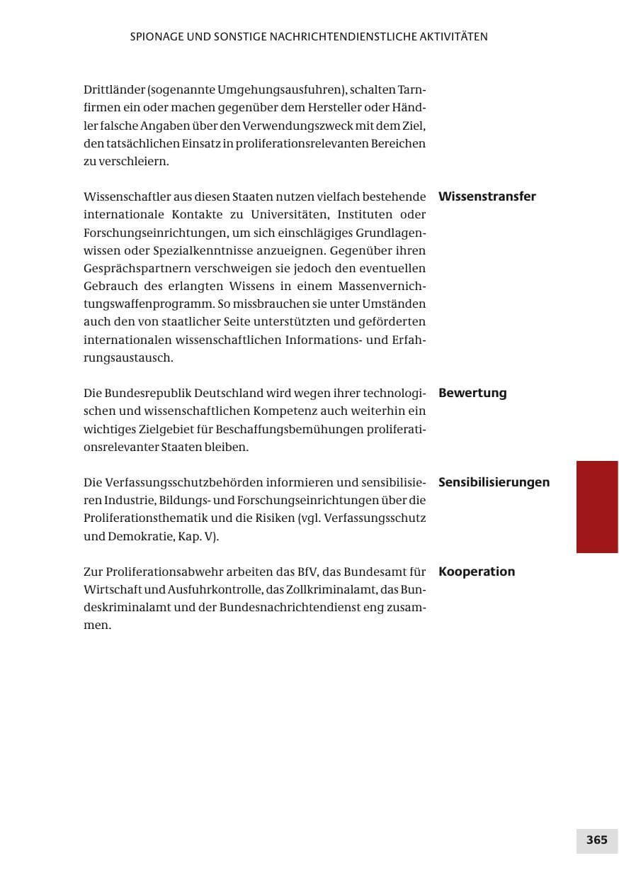 Seite 365 des Verfassungsschutzbericht 2010 Bund
