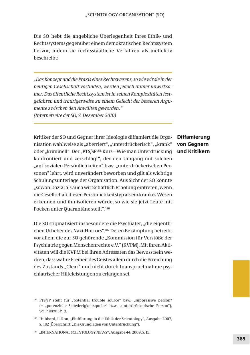 Seite 385 des Verfassungsschutzbericht 2010 Bund