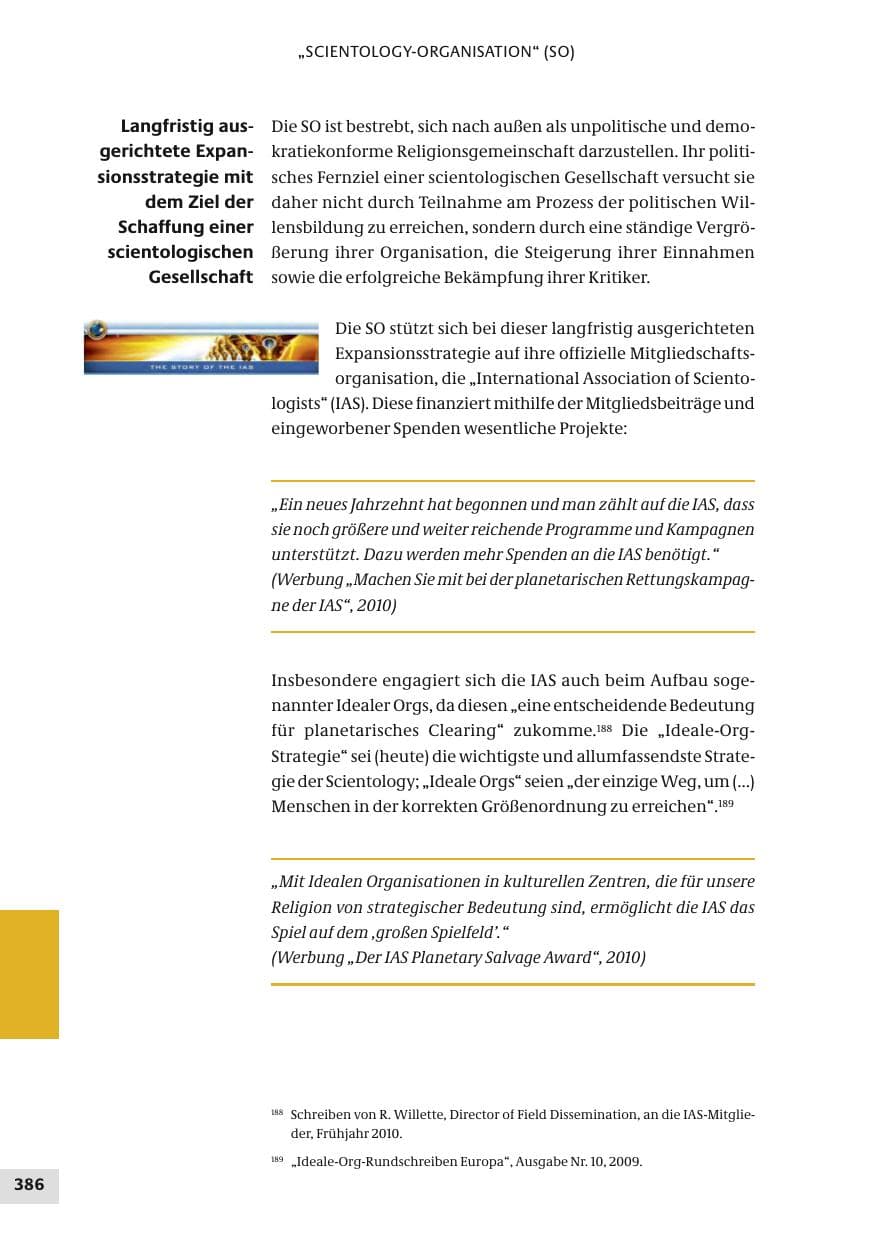Seite 386 des Verfassungsschutzbericht 2010 Bund