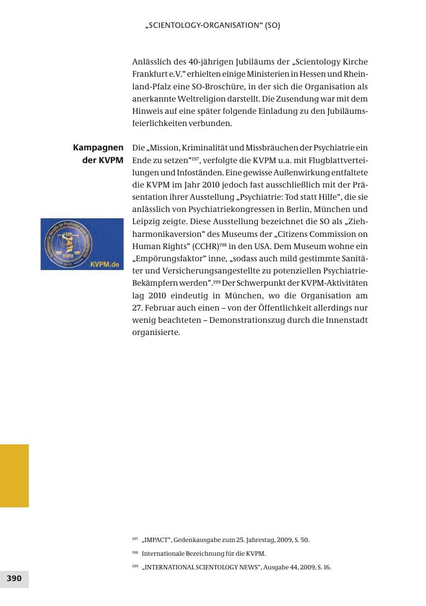 Seite 390 des Verfassungsschutzbericht 2010 Bund