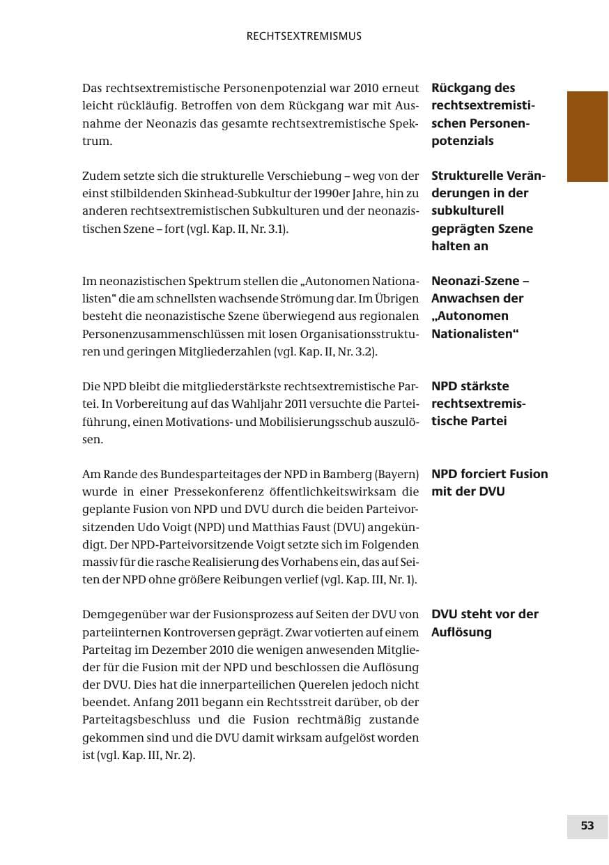 Seite 53 des Verfassungsschutzbericht 2010 Bund