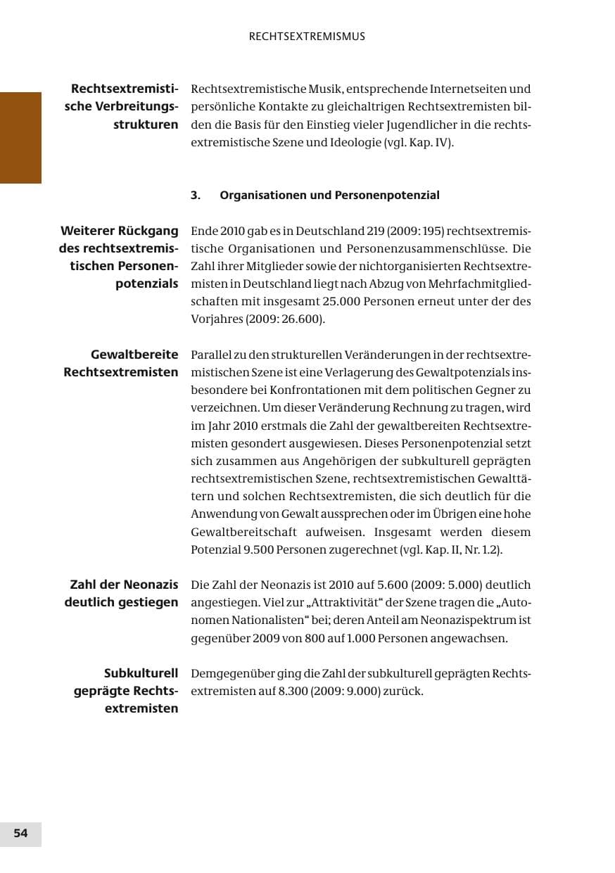 Seite 54 des Verfassungsschutzbericht 2010 Bund