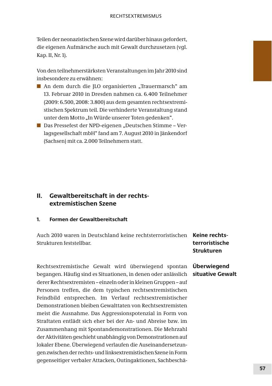 Seite 57 des Verfassungsschutzbericht 2010 Bund