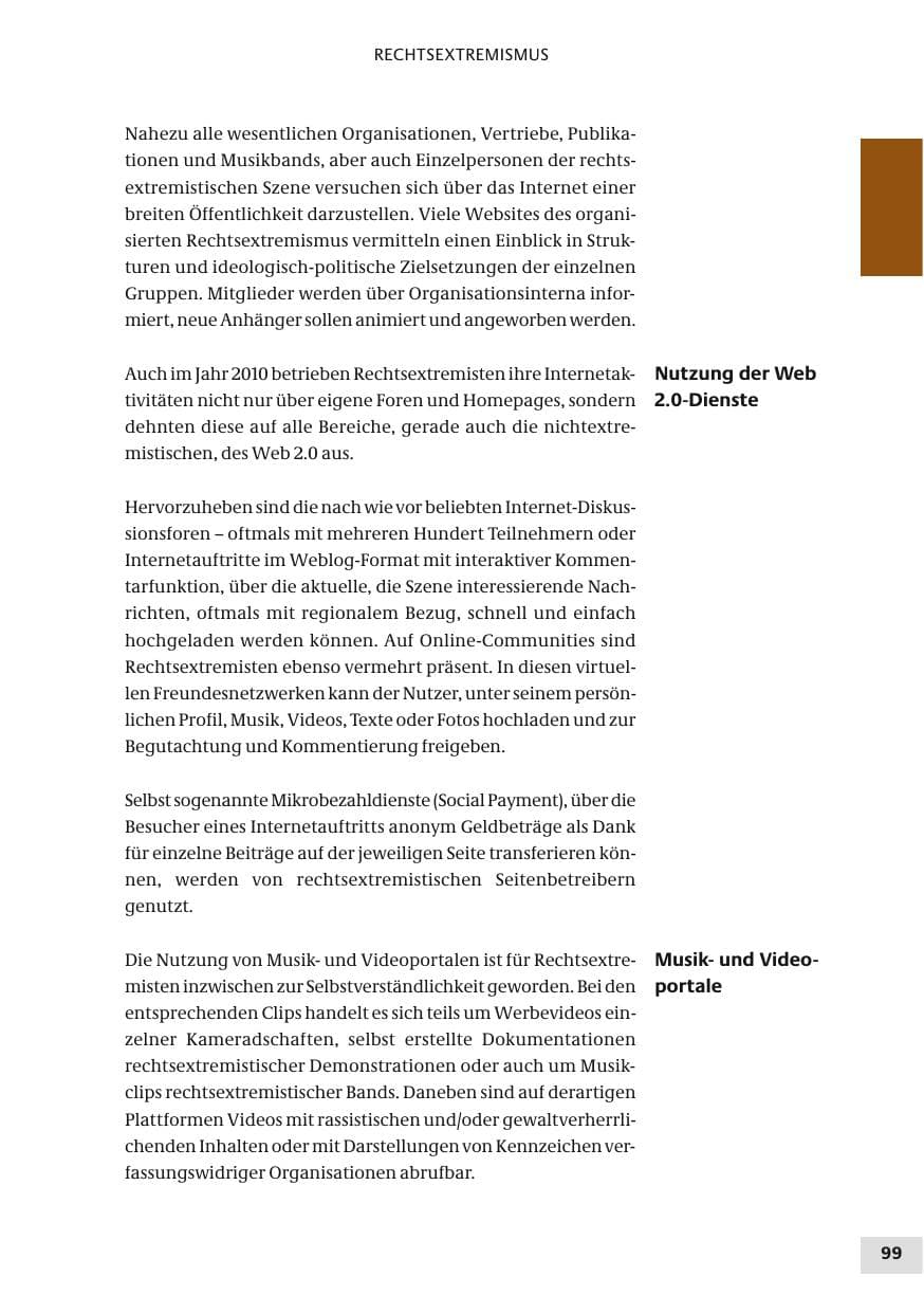 Seite 99 des Verfassungsschutzbericht 2010 Bund