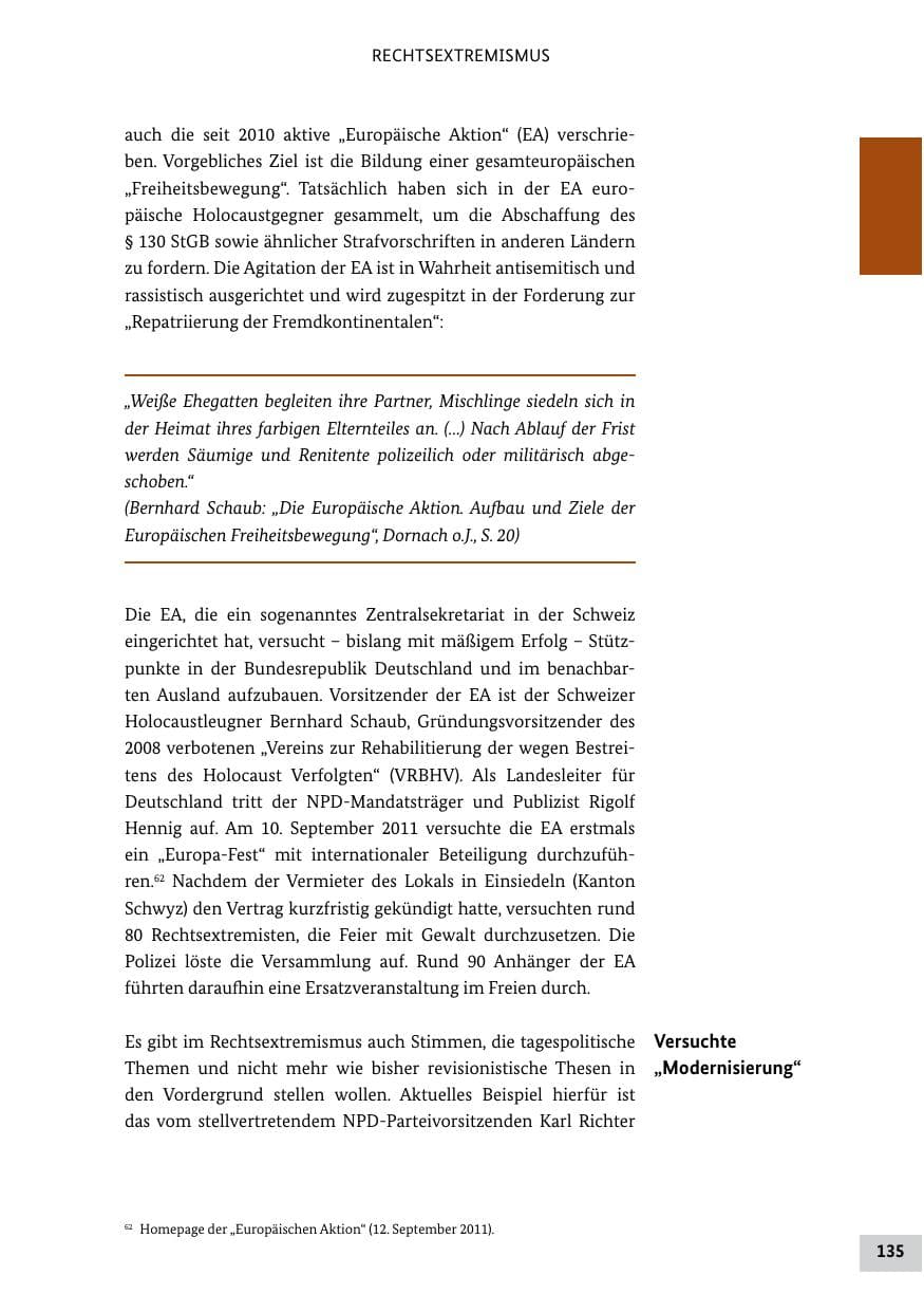 Seite 134 des Verfassungsschutzbericht 2011 Bund