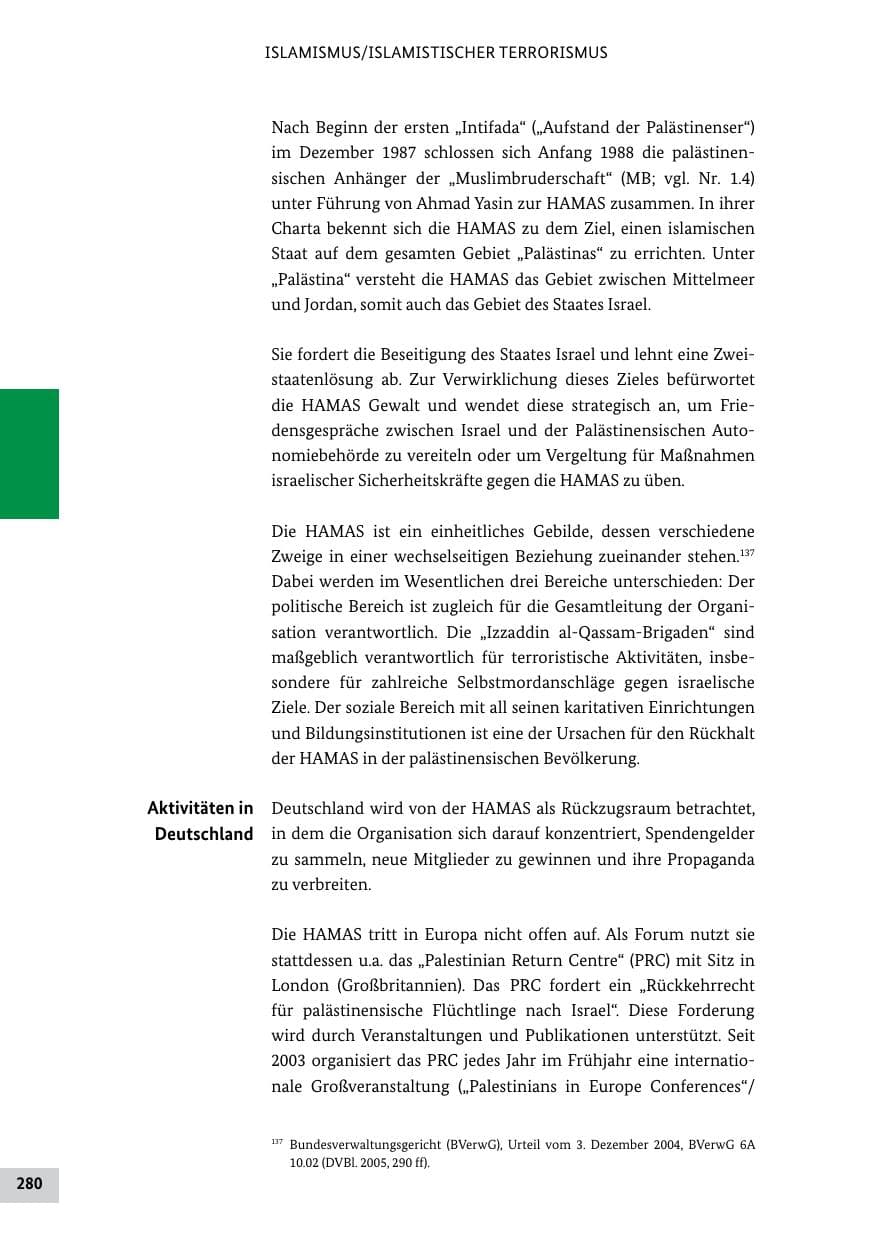Seite 279 des Verfassungsschutzbericht 2011 Bund