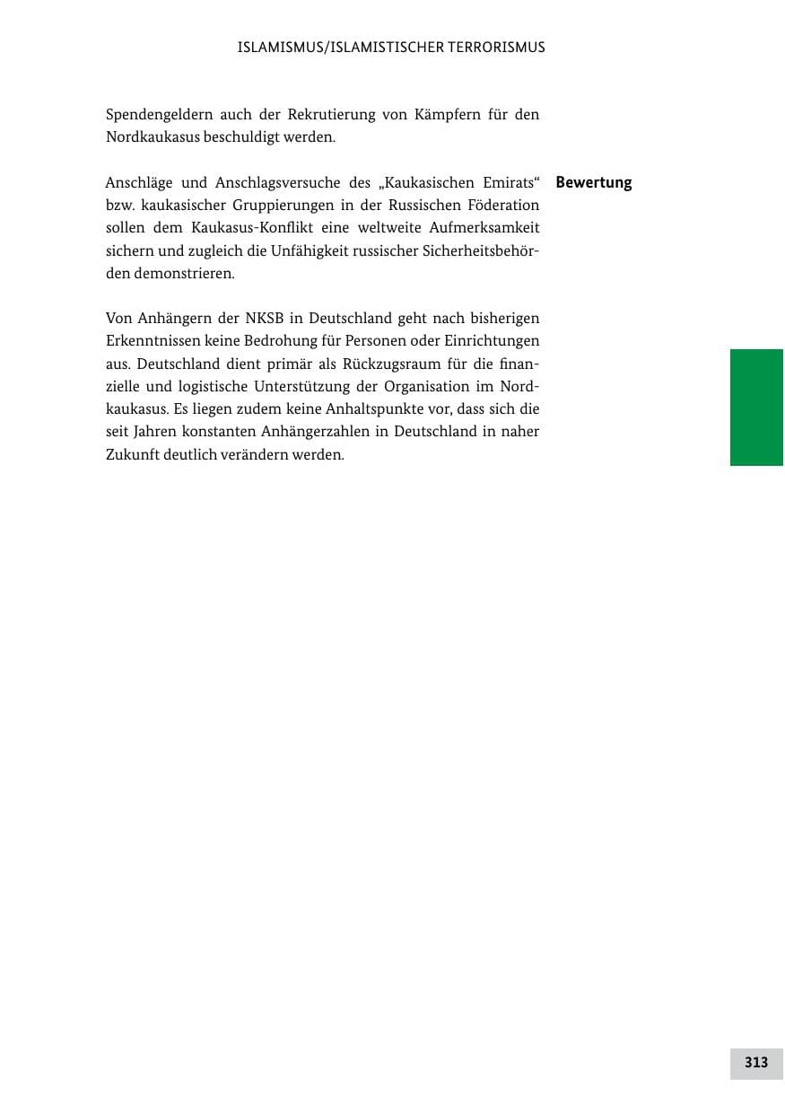 Seite 312 des Verfassungsschutzbericht 2011 Bund