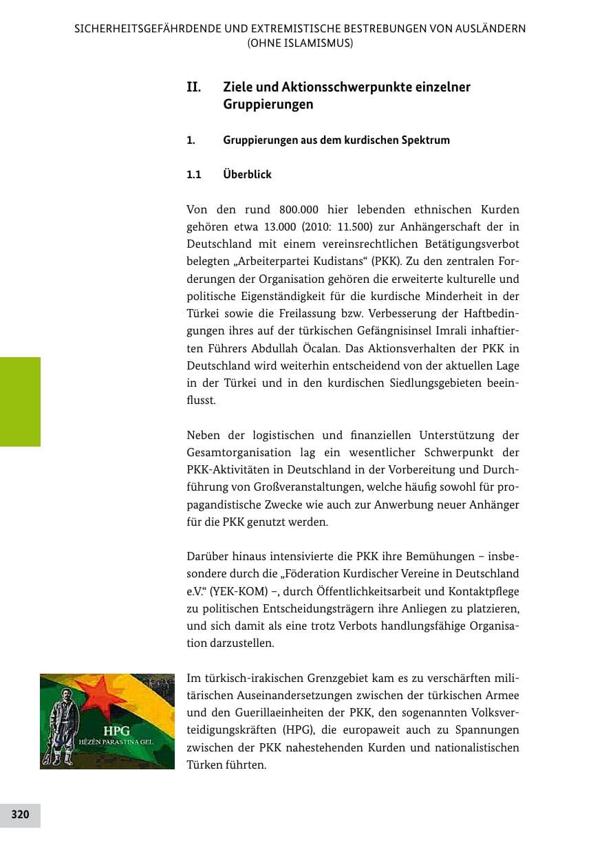 Seite 319 des Verfassungsschutzbericht 2011 Bund