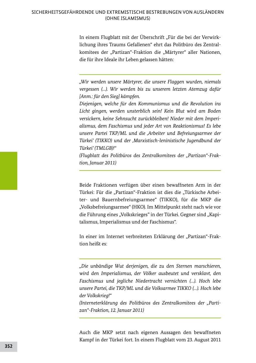 Seite 351 des Verfassungsschutzbericht 2011 Bund