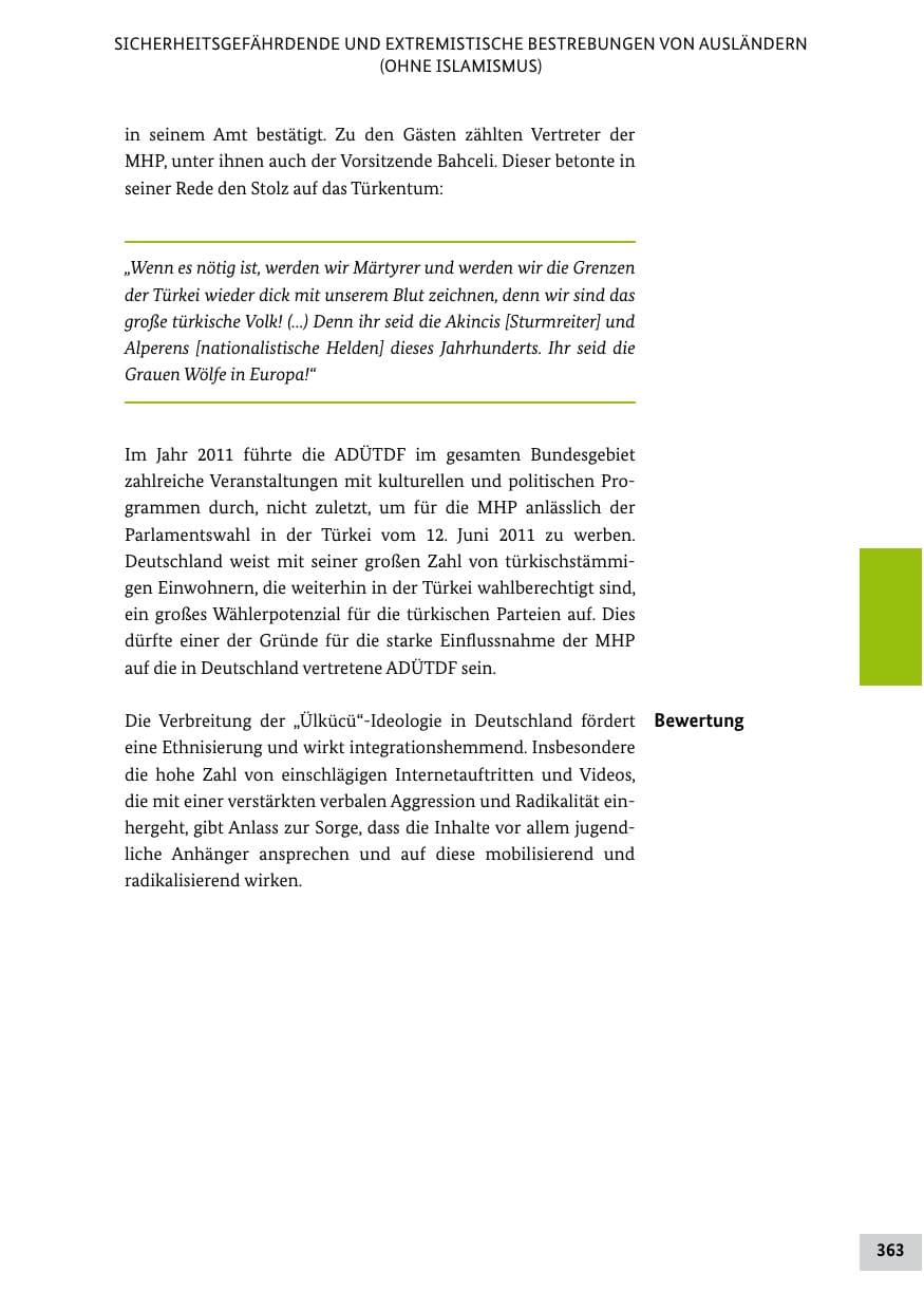 Seite 362 des Verfassungsschutzbericht 2011 Bund