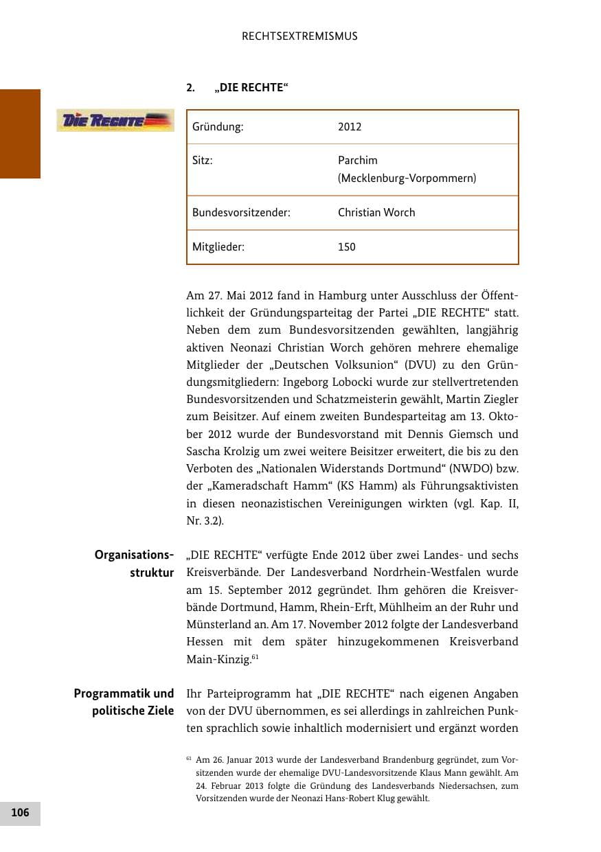 Seite 105 des Verfassungsschutzbericht 2012 Bund