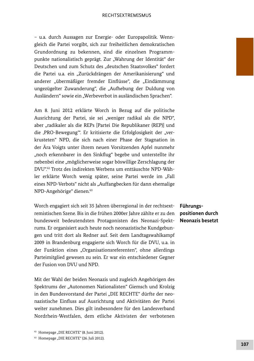 Seite 106 des Verfassungsschutzbericht 2012 Bund