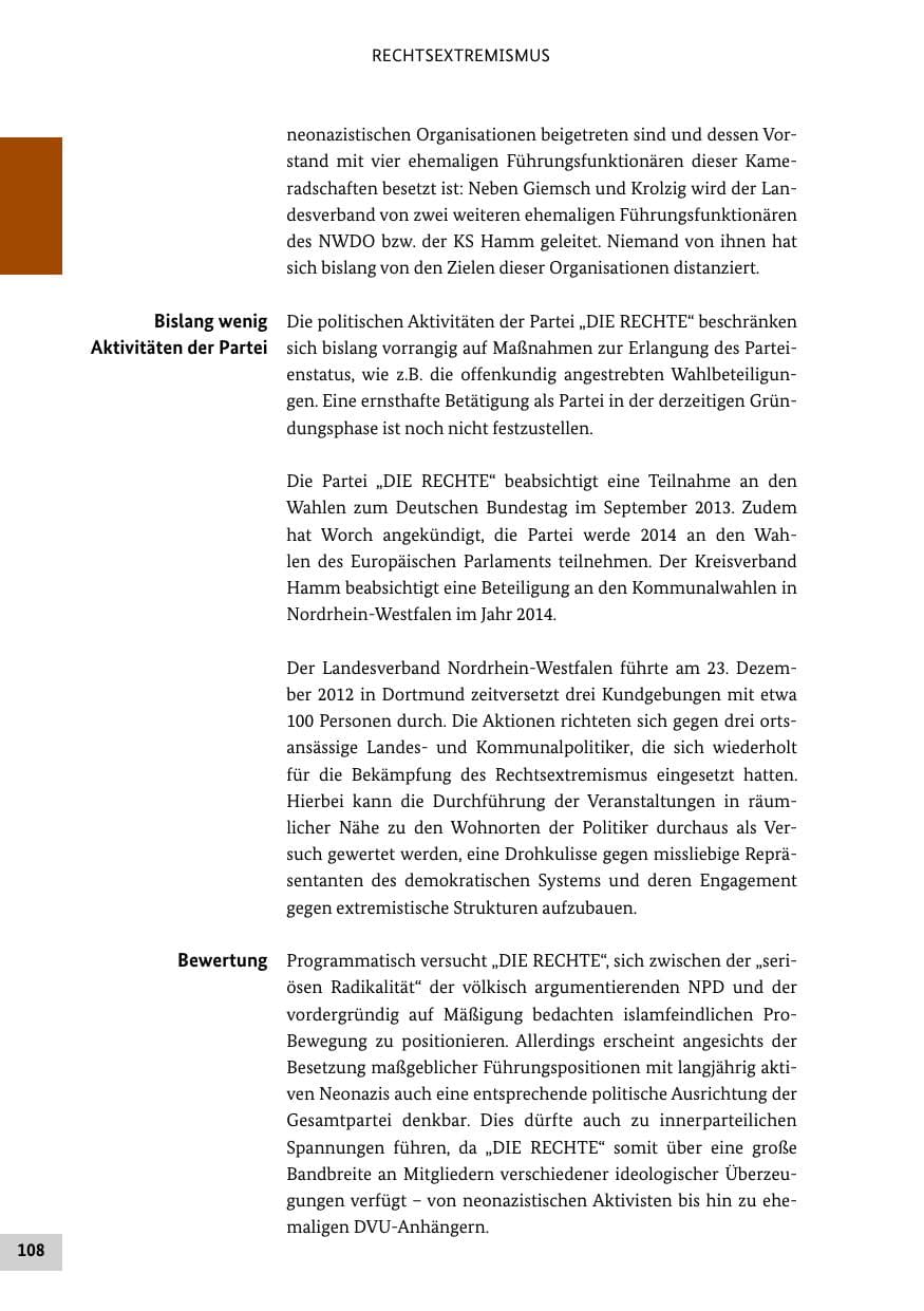 Seite 107 des Verfassungsschutzbericht 2012 Bund