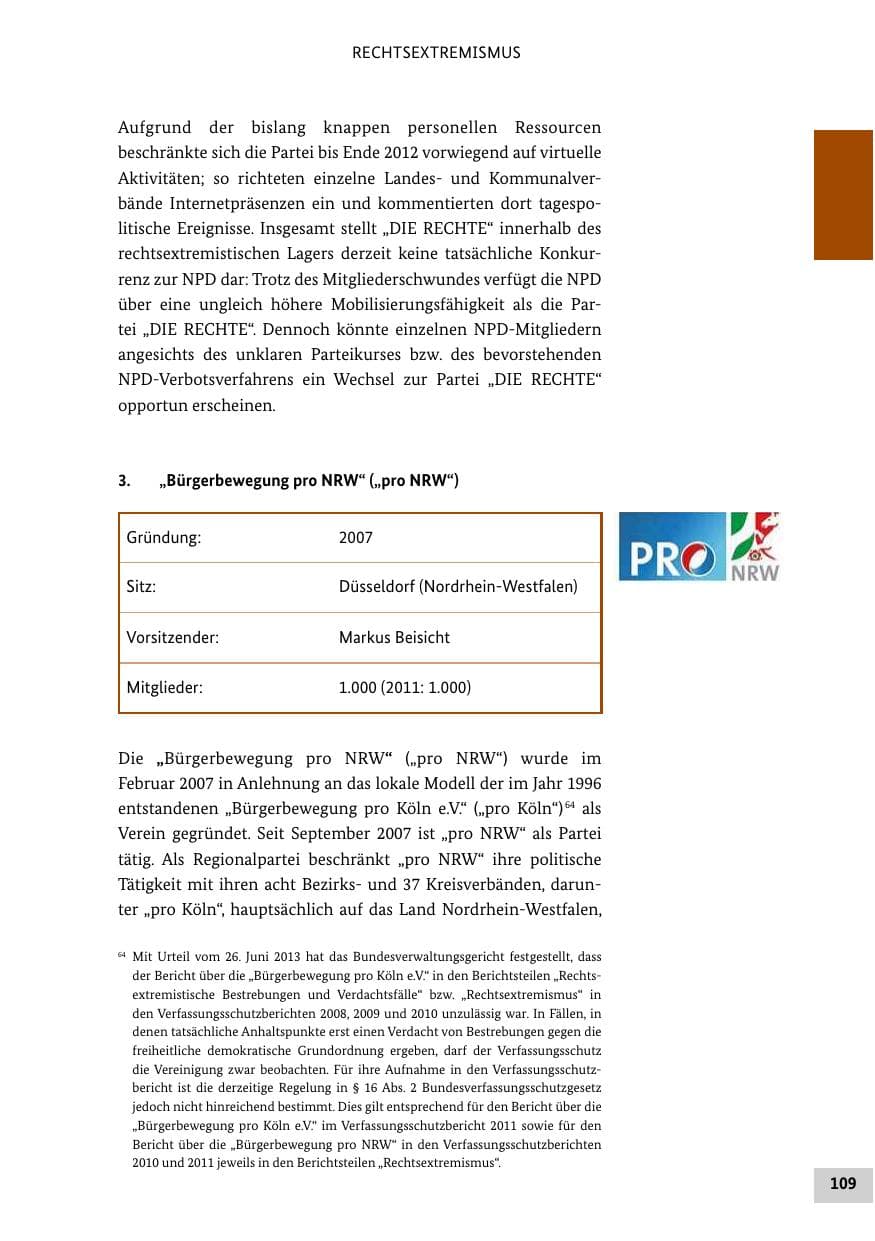 Seite 108 des Verfassungsschutzbericht 2012 Bund