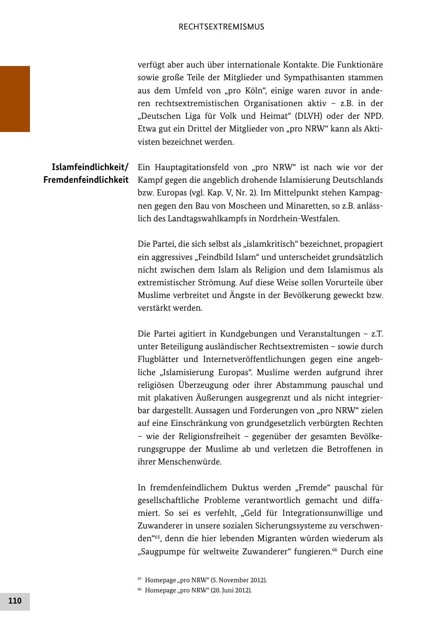 Seite 109 des Verfassungsschutzbericht 2012 Bund