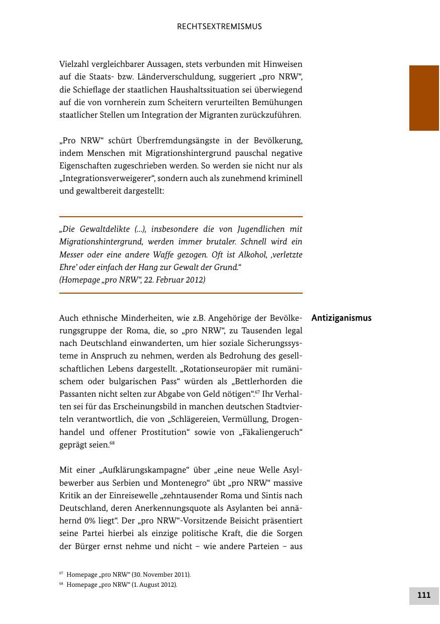 Seite 110 des Verfassungsschutzbericht 2012 Bund