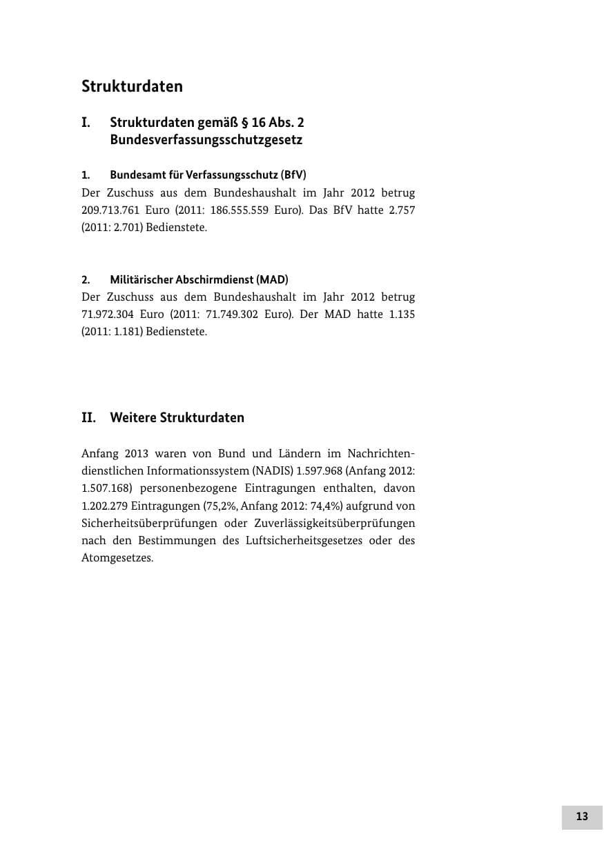 Seite 12 des Verfassungsschutzbericht 2012 Bund