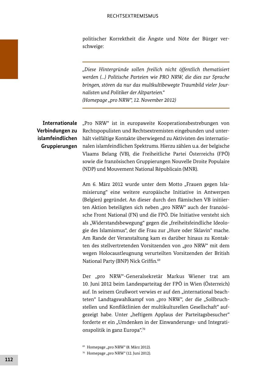 Seite 111 des Verfassungsschutzbericht 2012 Bund