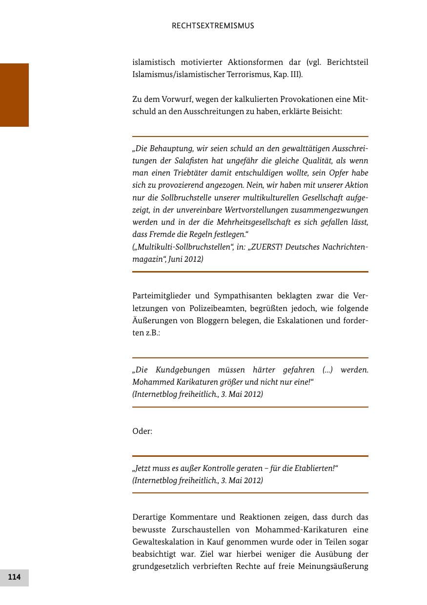 Seite 113 des Verfassungsschutzbericht 2012 Bund
