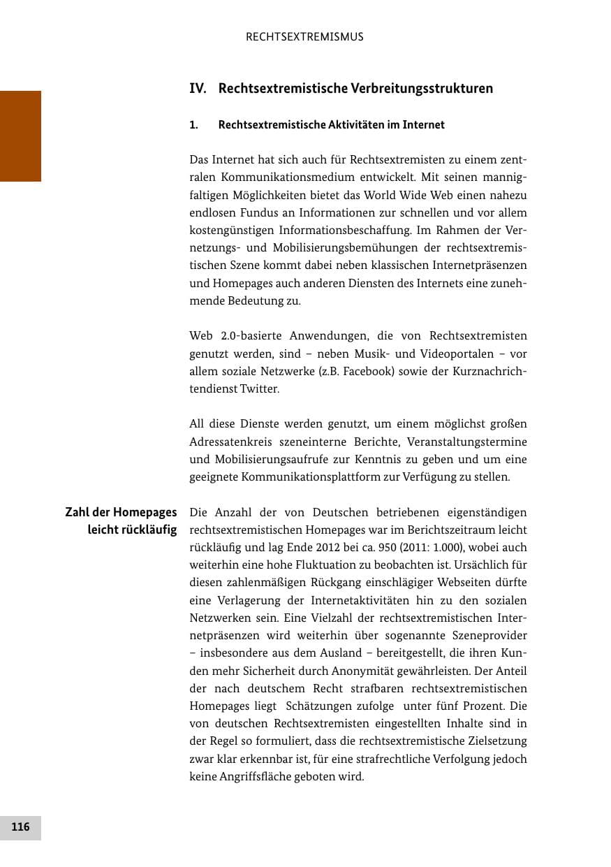 Seite 115 des Verfassungsschutzbericht 2012 Bund