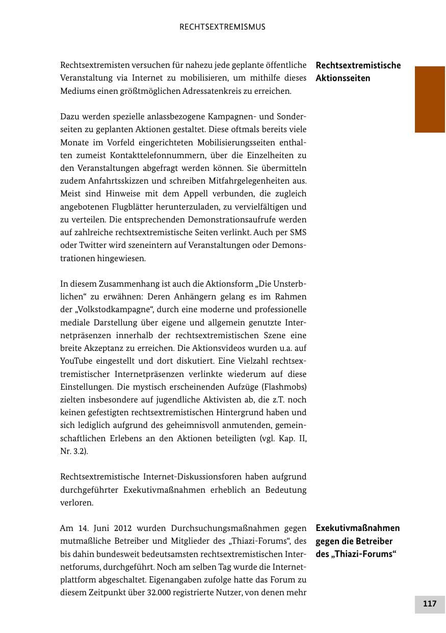 Seite 116 des Verfassungsschutzbericht 2012 Bund