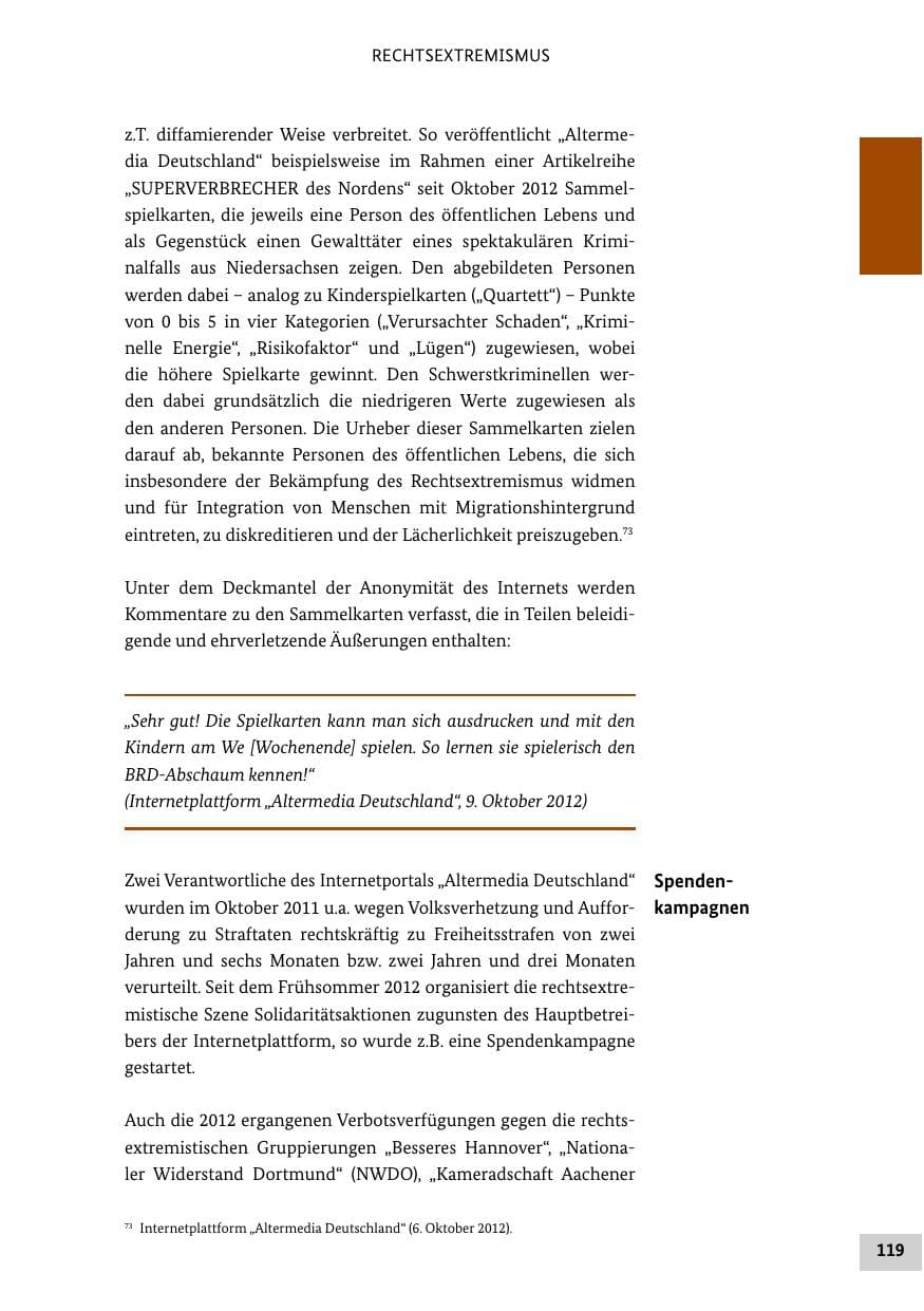 Seite 118 des Verfassungsschutzbericht 2012 Bund