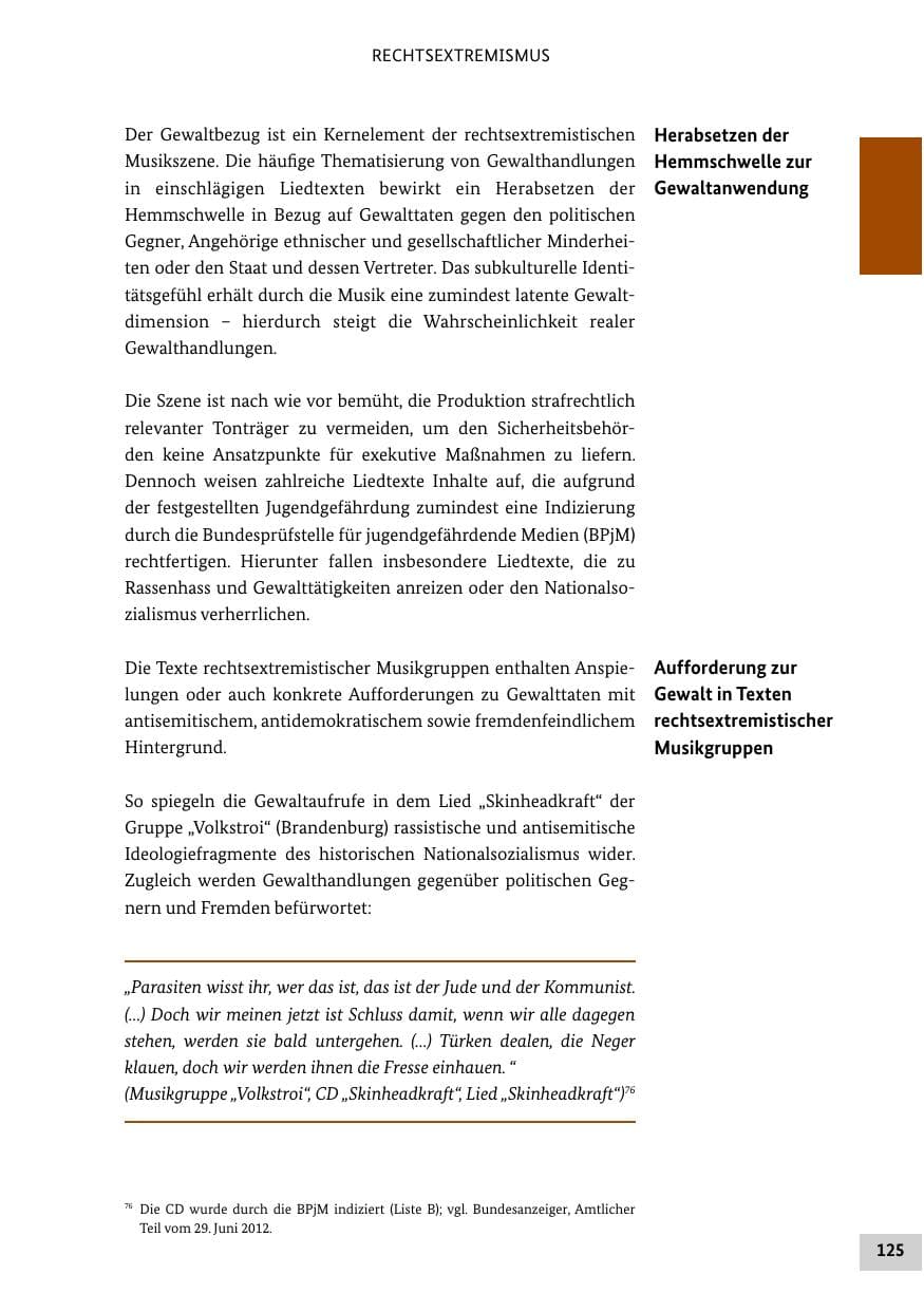 Seite 124 des Verfassungsschutzbericht 2012 Bund