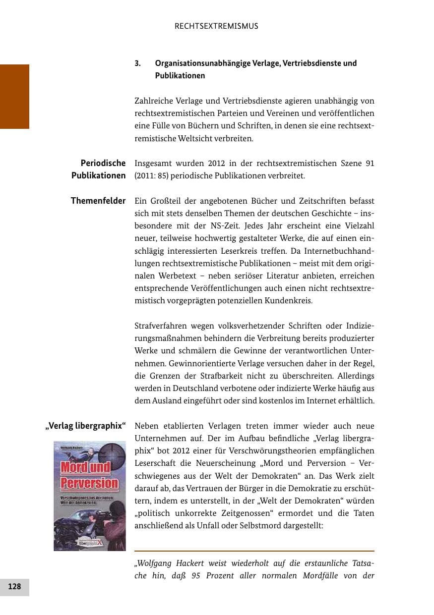 Seite 127 des Verfassungsschutzbericht 2012 Bund