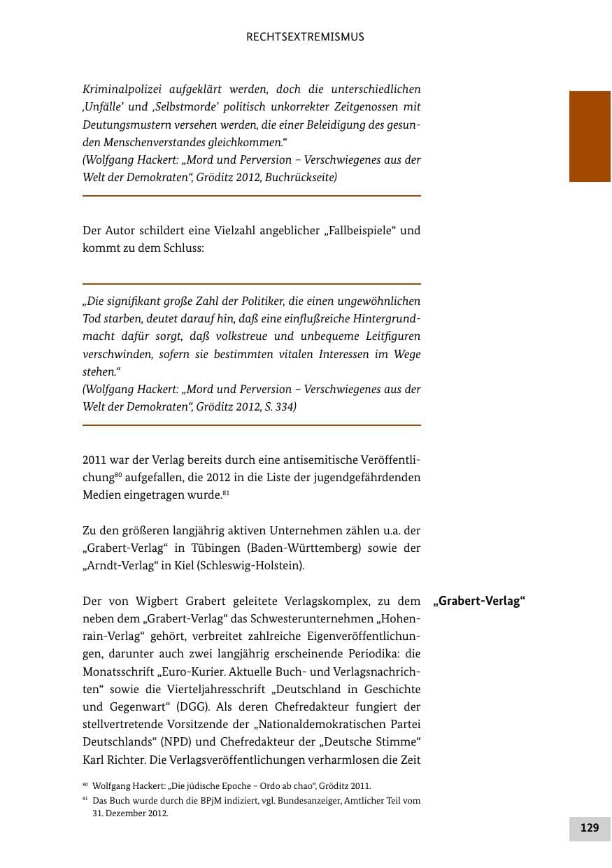 Seite 128 des Verfassungsschutzbericht 2012 Bund