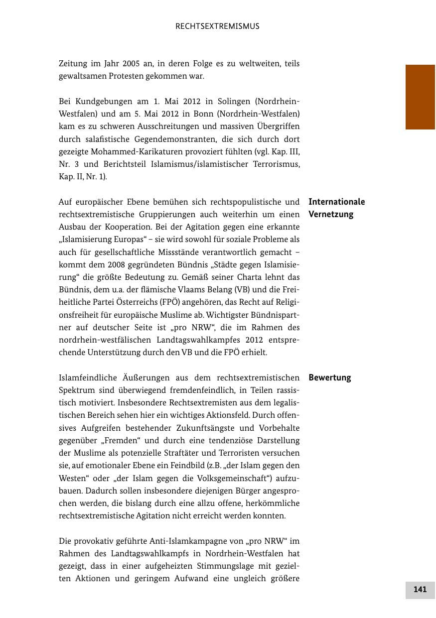 Seite 140 des Verfassungsschutzbericht 2012 Bund