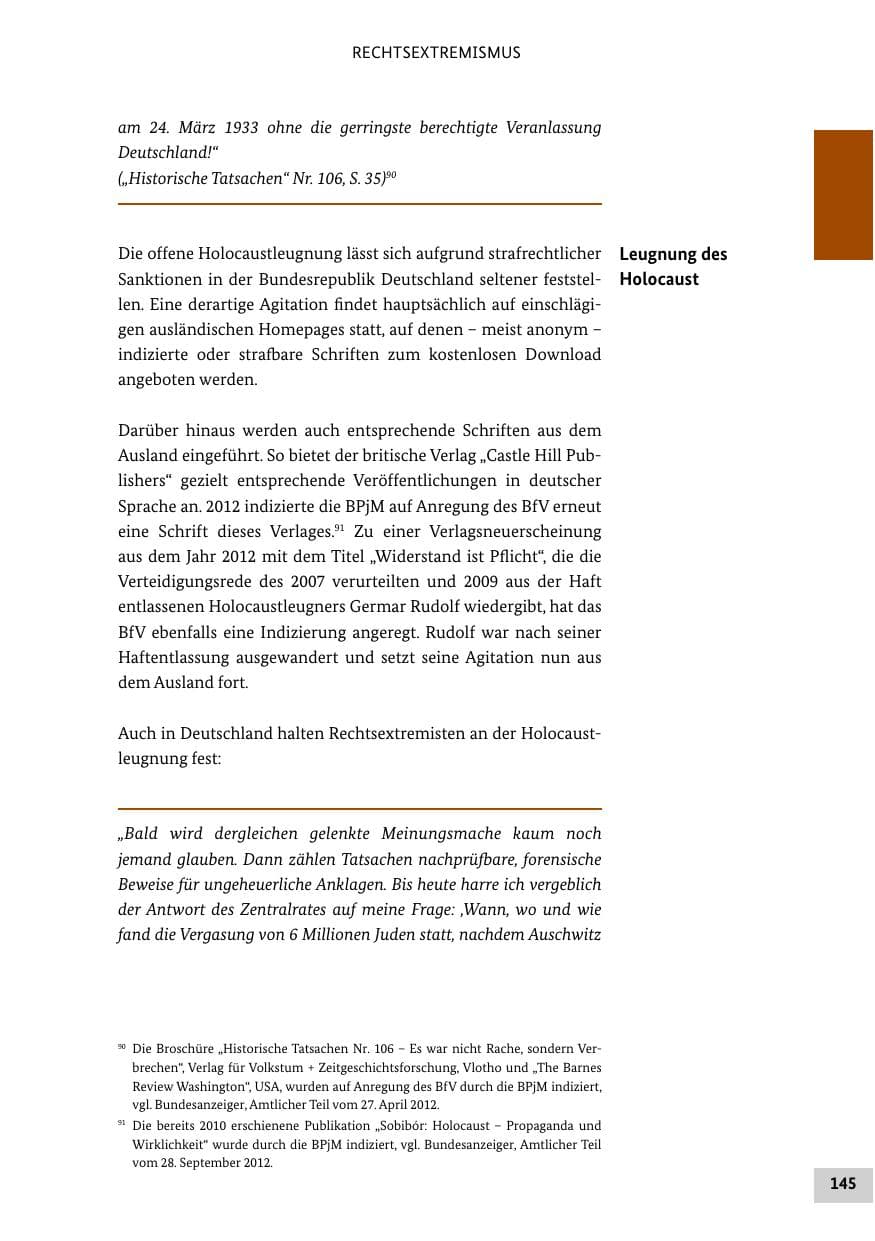 Seite 144 des Verfassungsschutzbericht 2012 Bund