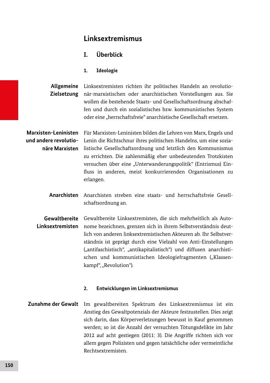 Seite 149 des Verfassungsschutzbericht 2012 Bund