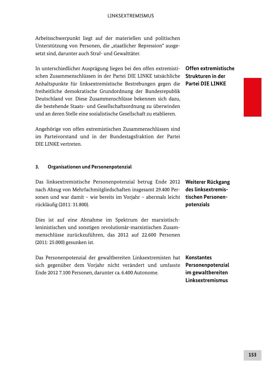 Seite 152 des Verfassungsschutzbericht 2012 Bund